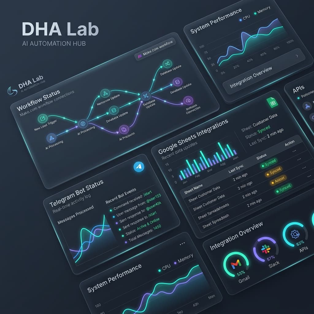 Giao diện dashboard quản lý tự động hóa AI Agent